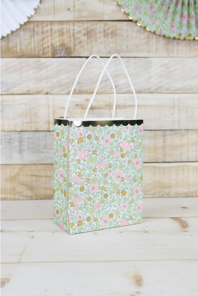 Bolsas de papel de flores con asas- pacl 4 uds.