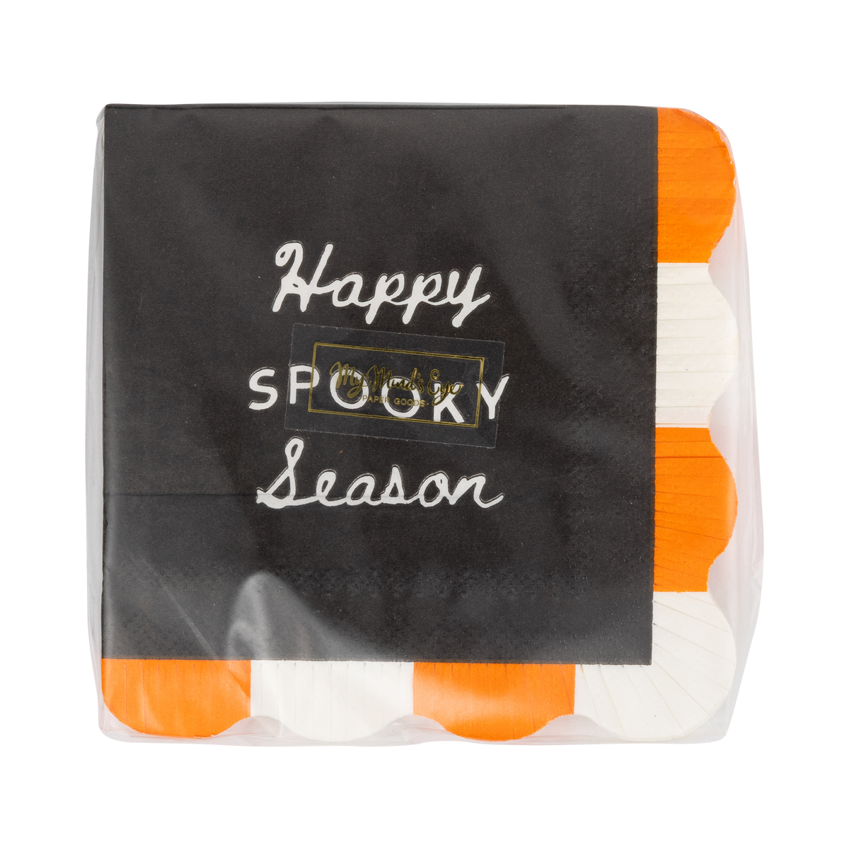 Servilleta con flecos -happy spooky season- pack 24 uds.