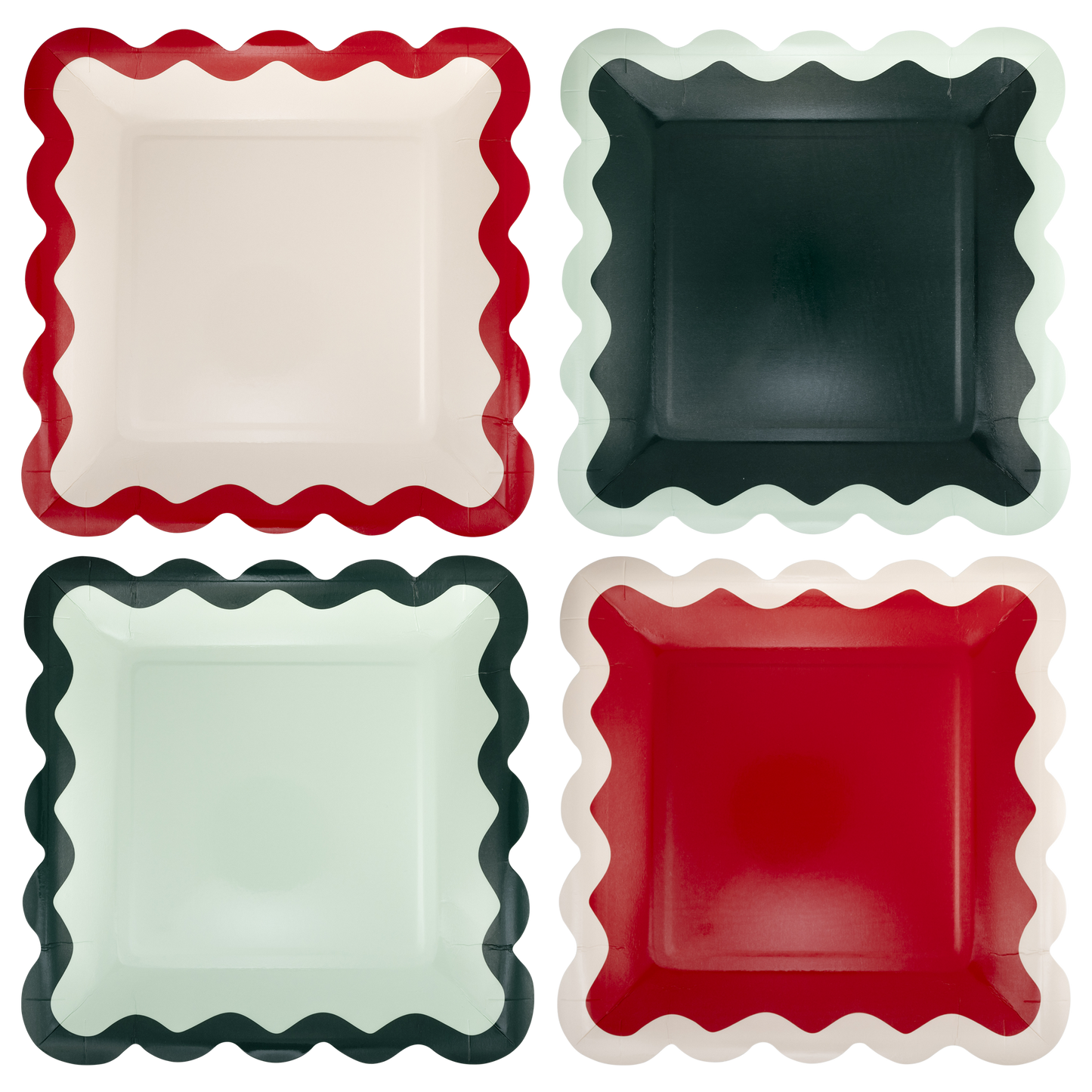 Platos cuadrados festoneados- pack 8 uds.