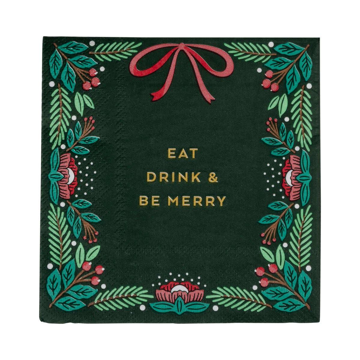 Servilleta Navidad -Eat Drink & Be Merry- pack 24 uds.