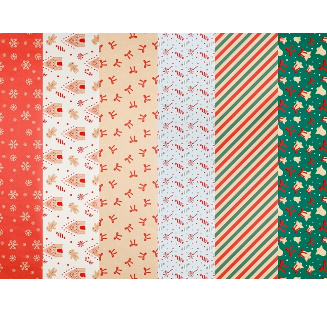 Papel de regalo estampado surtido Navidad