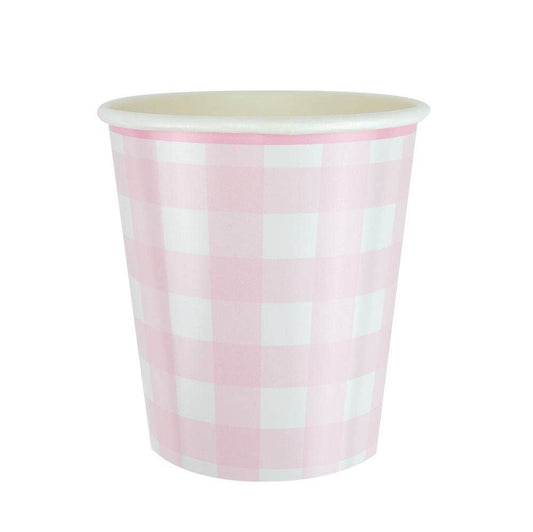 Vasos vichy rosa- pack 8 uds.