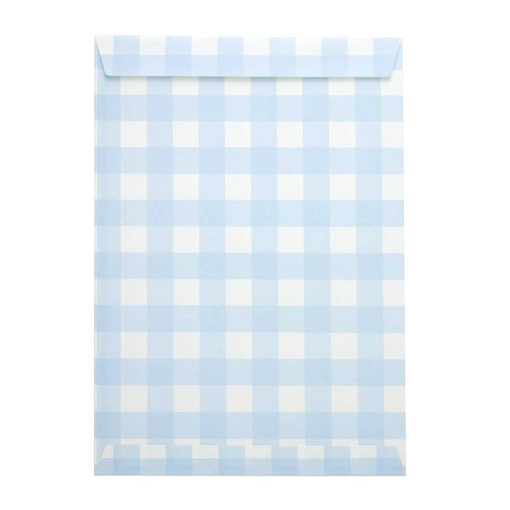 Bolsas de papel a cuadros vichy azules- pack 8 uds.