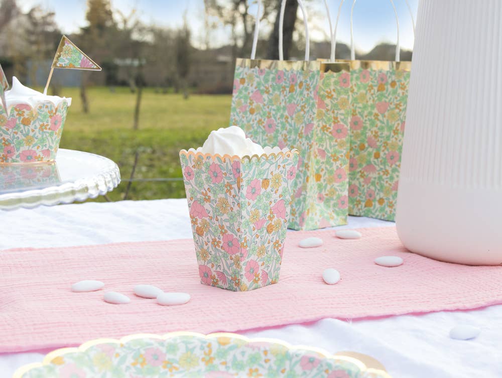 Caja de palomitas flores- pack 8 uds.