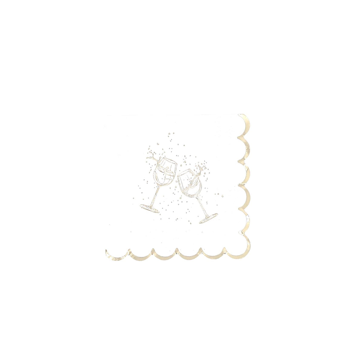 Servilleta pequeña festoneada dibujo copas- pack 20 uds.