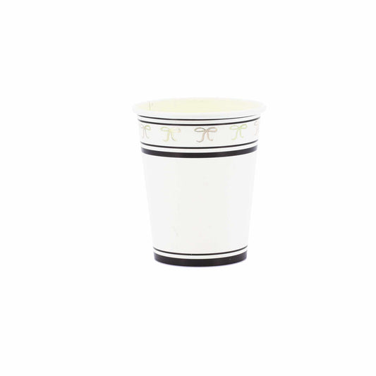 Vaso blanco dibujo lazos- pack 8 uds.