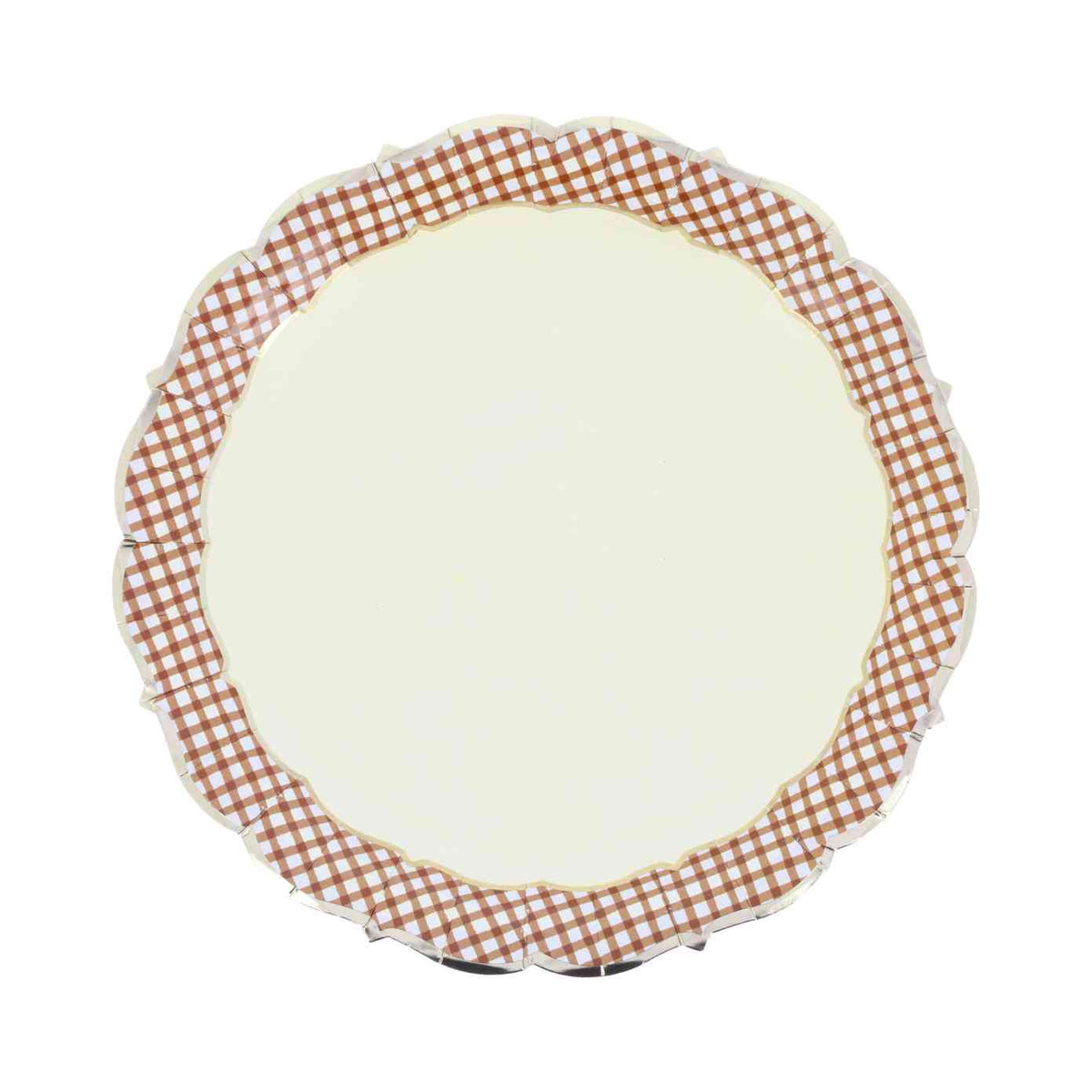 Plato grande vichy marrón- pacl 8 uds.