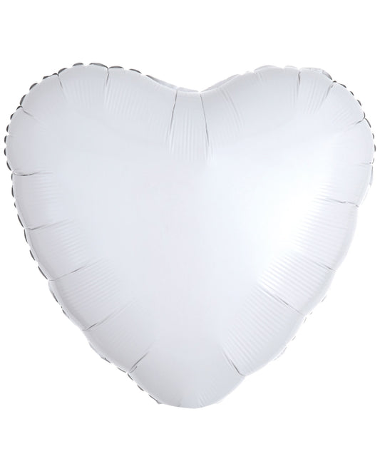 Globo foil corazón pequeño blanco metalizado