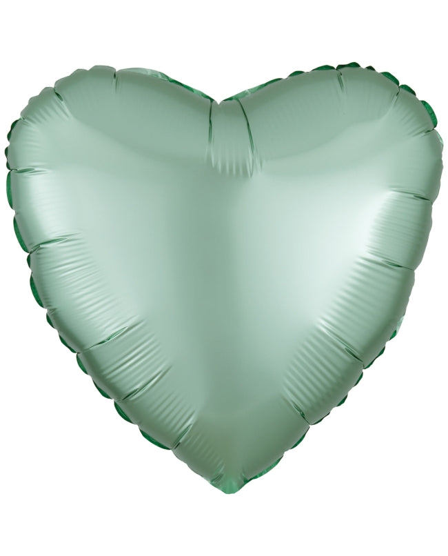 Globo foil corazón pequeño verde menta satinado