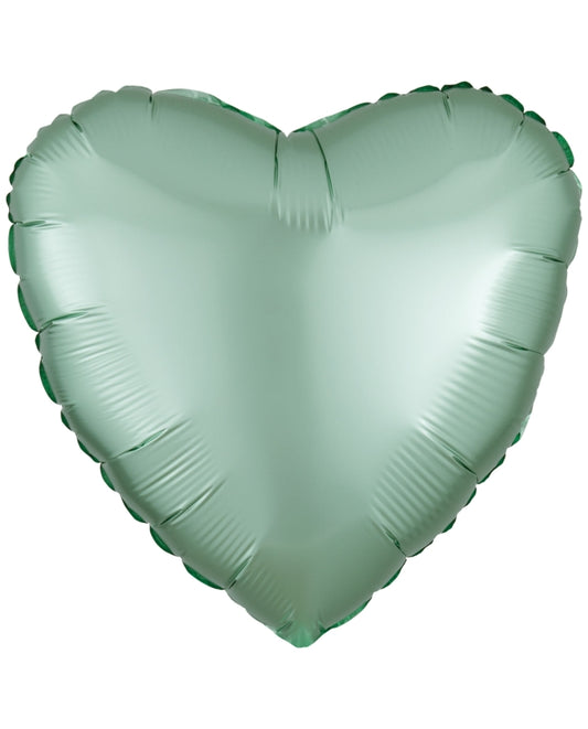 Globo foil corazón pequeño verde menta satinado