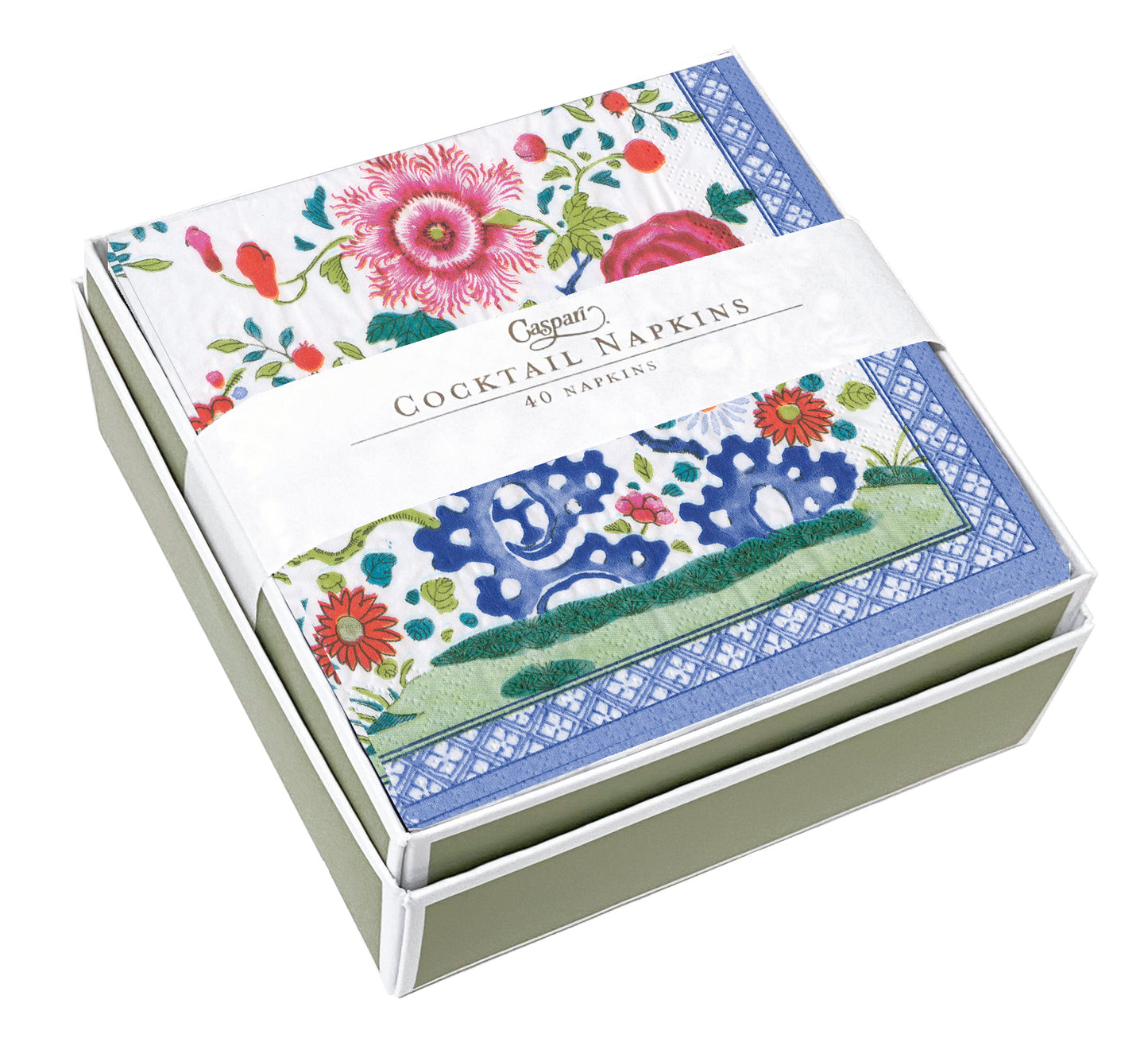 Caja con servilletas pequeñas de flores- pack 40 uds.