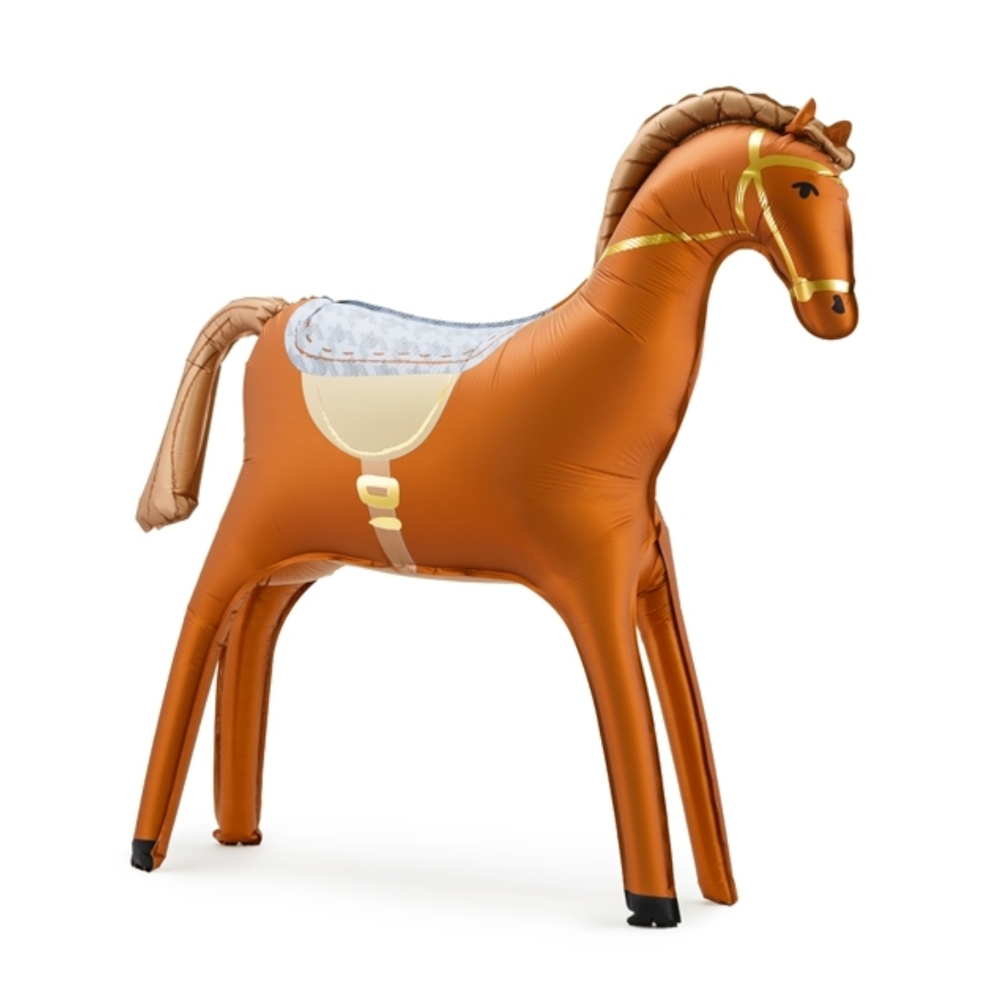 Globo foil caballo con montura para inflar con aire