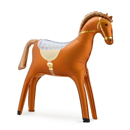Globo foil caballo con montura para inflar con aire