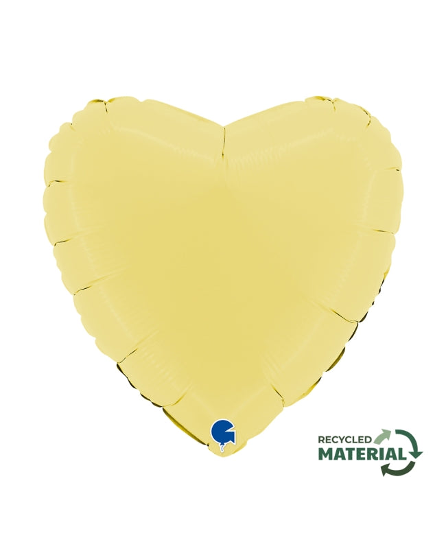 Globo foil corazón pequeño amarillo pastel mate