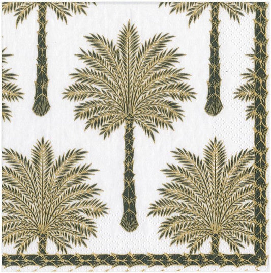Servilleta estampado Palmeras blanco y negro grande- pack 20 uds.