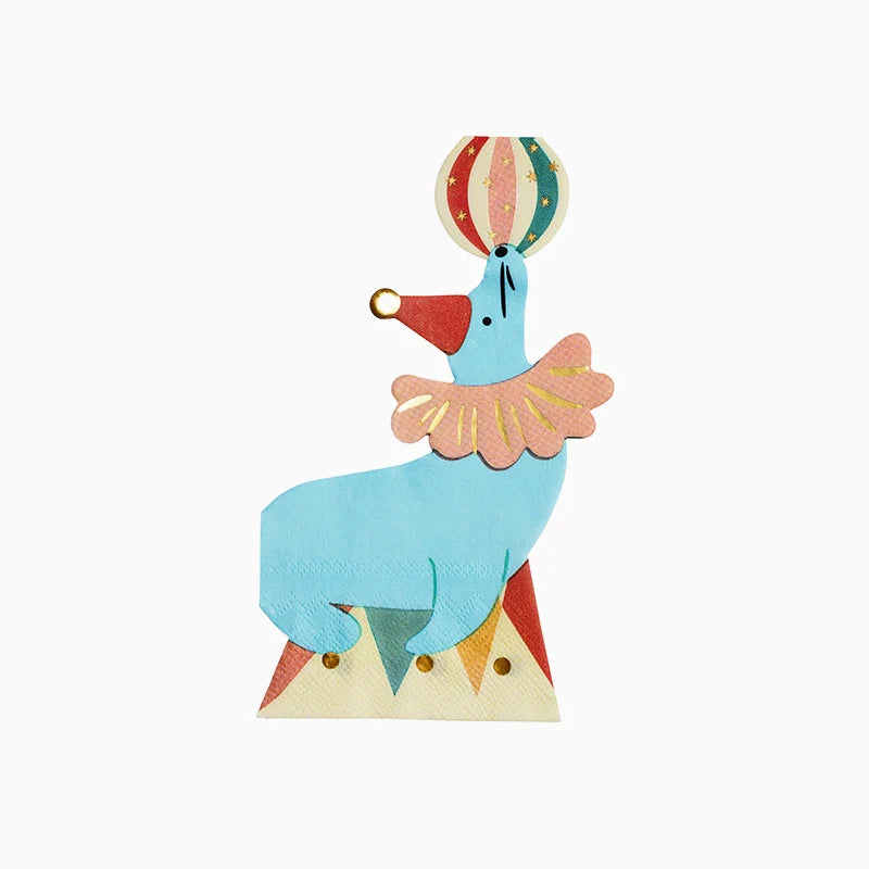 Servilleta Foca circo- pack 12 uds.