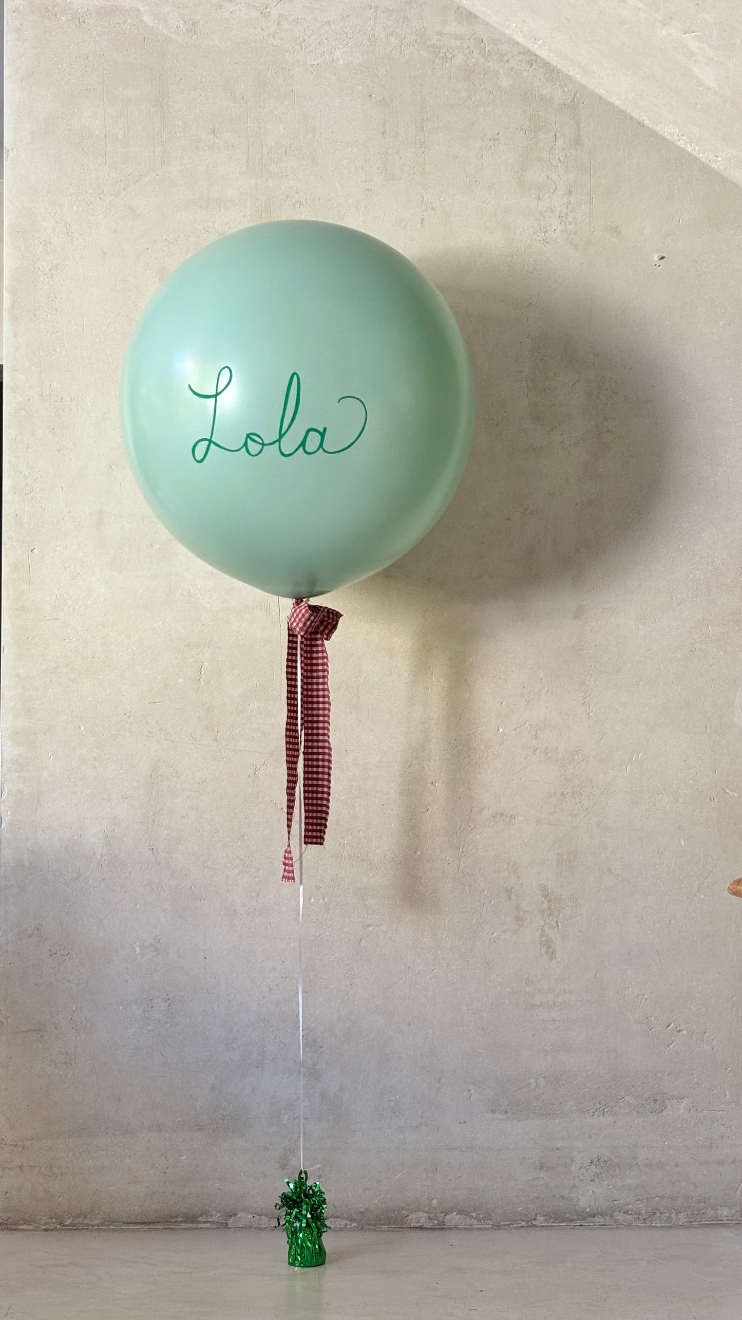 Globo XL Menta con lazo vichy