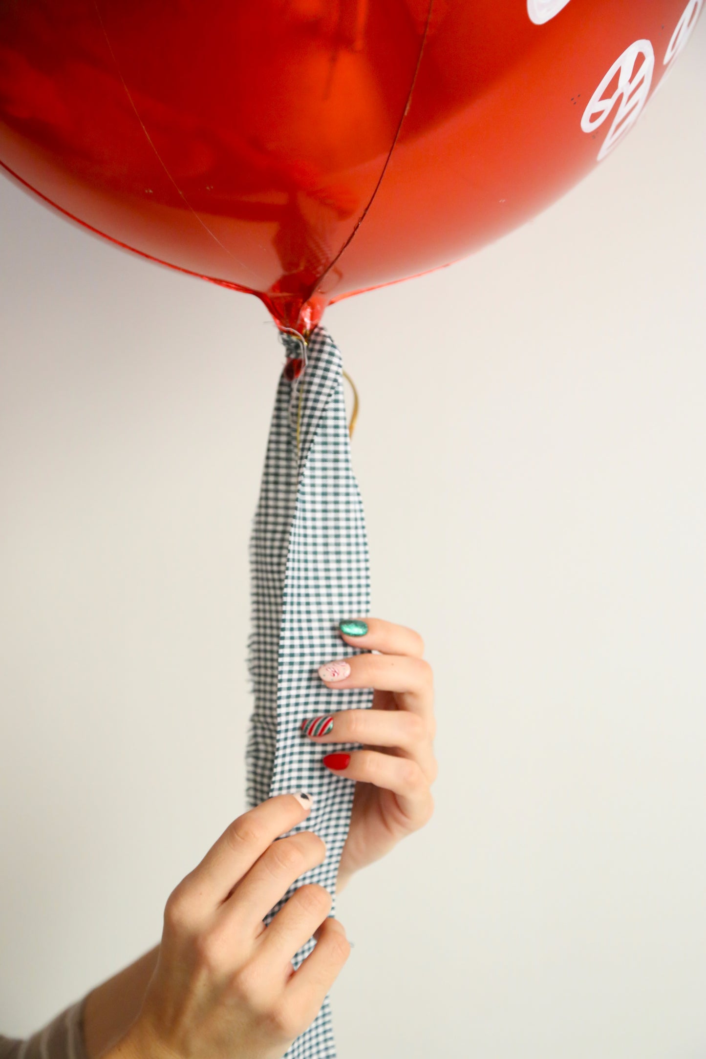 Lazo de tela Vichy verde botella