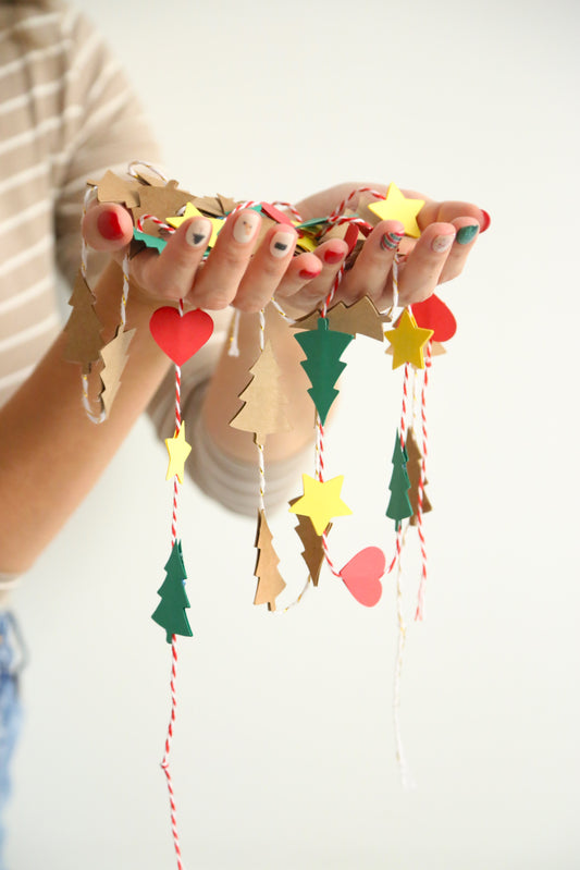 Guirnalda o Cinta de globos cosida a mano multiforma de Navidad