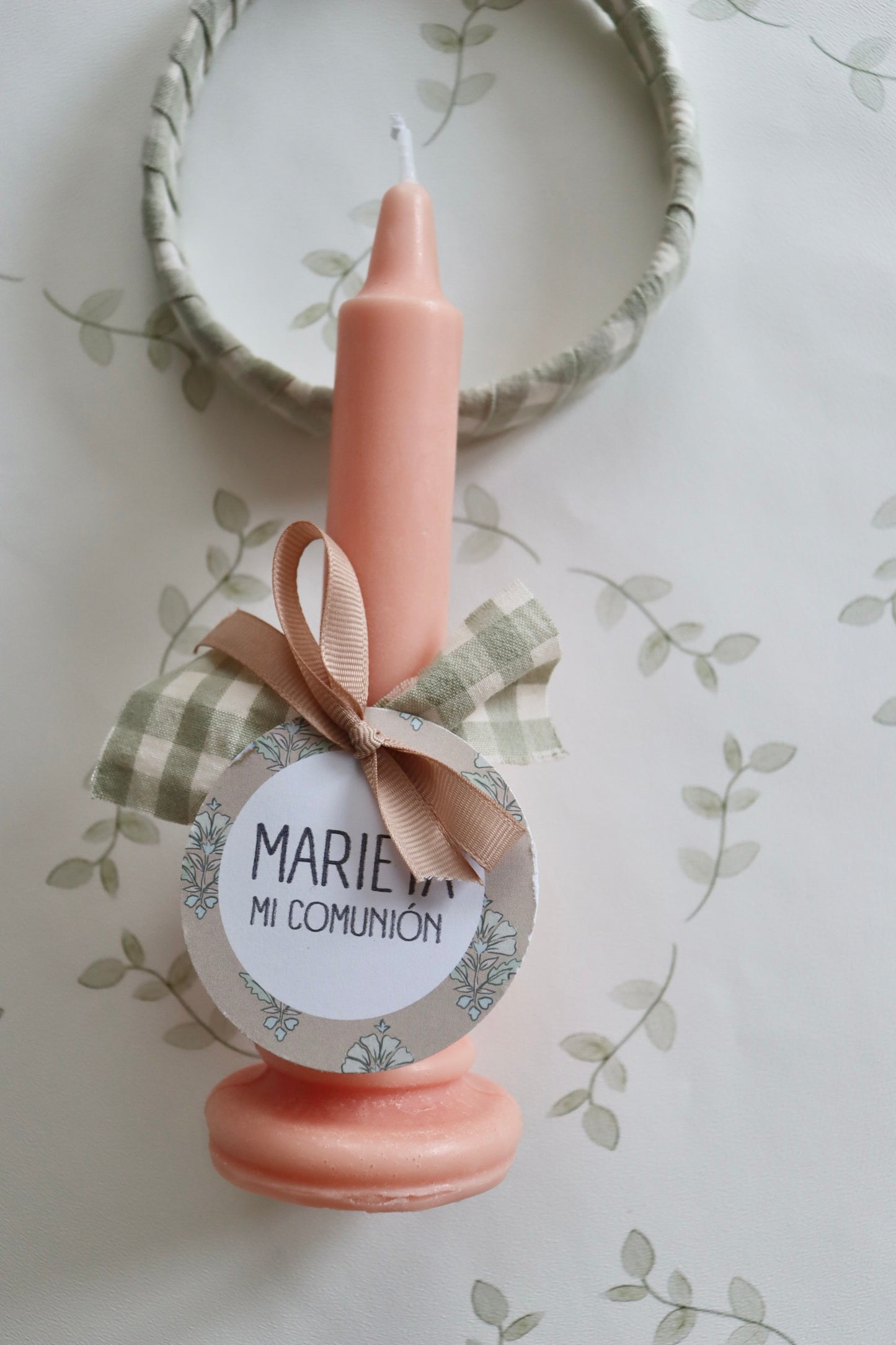 Vela Artesanal con etiqueta personalizada