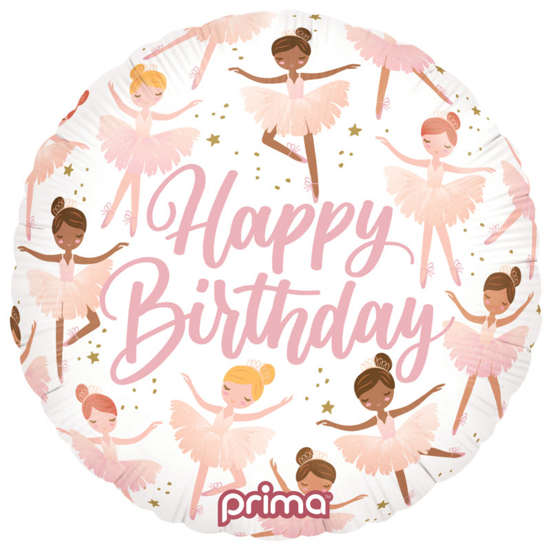 Globo foil redondo Ballet -Happy Birthday-