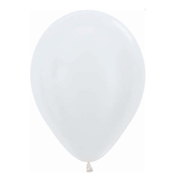 Globo de látex blanco perlado- pack 12 uds.
