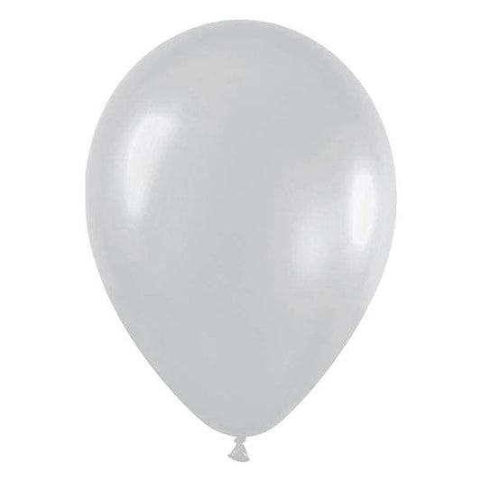 Globo de látex plateado metalizado - pack 50 uds.