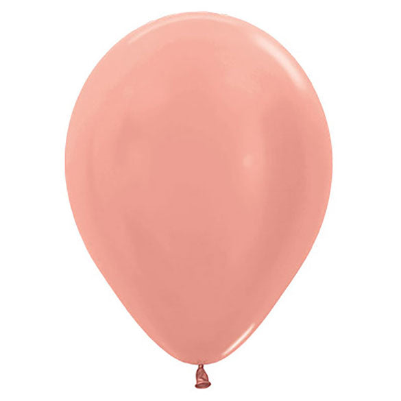 Globo de látex oro rosa metalizado - pack 50 uds.