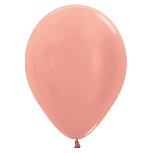 Globo de látex oro rosa metalizado - pack 50 uds.