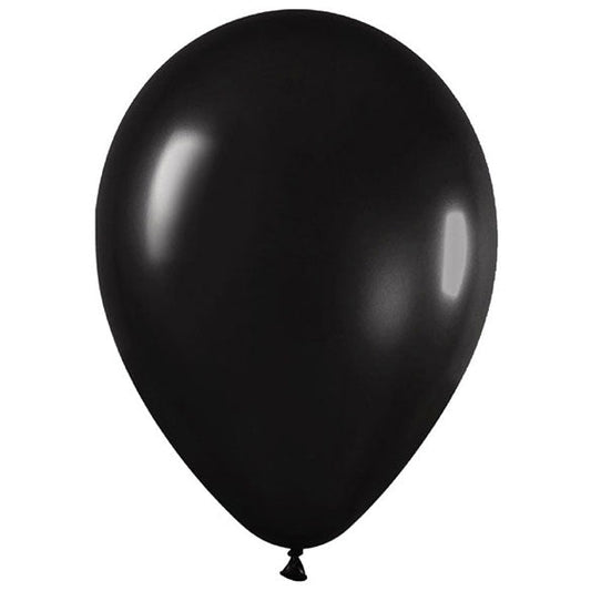 Globo de látex negro metalizado - pack 12 uds.