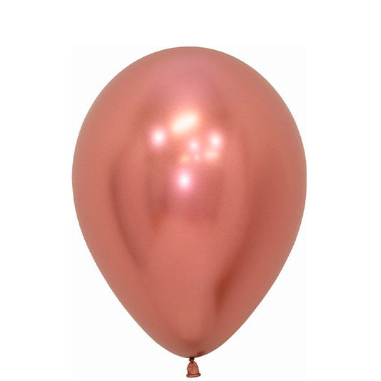 Globo de látex oro rosa reflex - pack 50 uds.