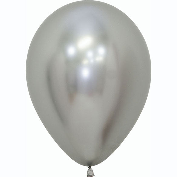 Globo de látex plateado reflex - pack 50 uds.