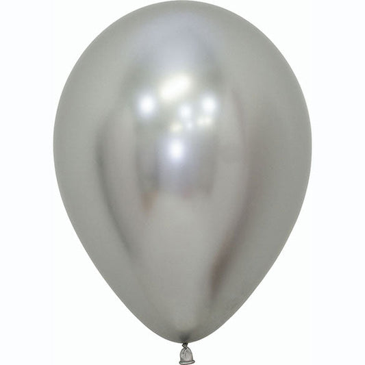 Globo de látex plateado reflex - pack 50 uds.