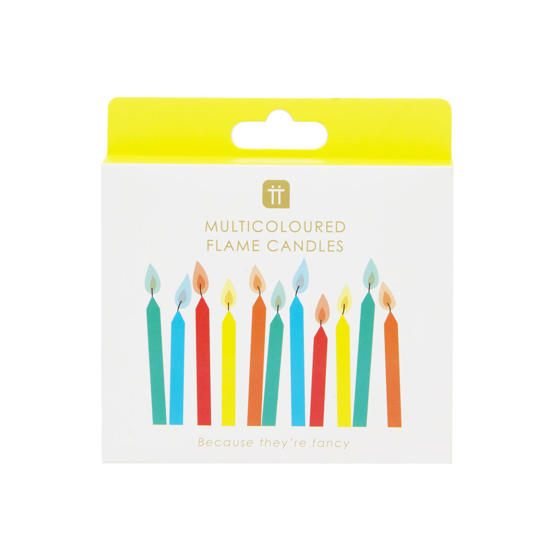 Velas con llama de colores - Pack 12 uds.