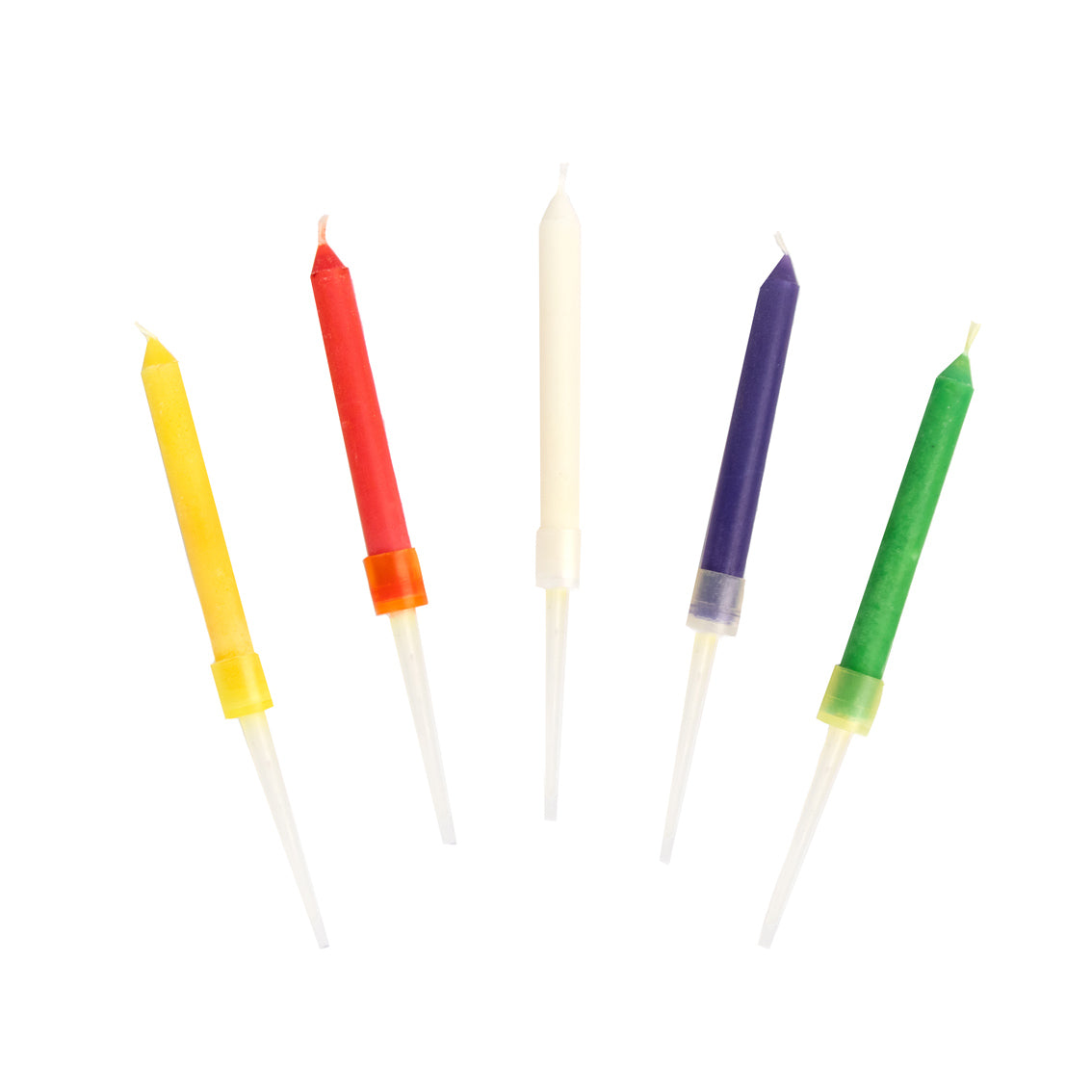 Velas con llama de colores - Pack 12 uds.