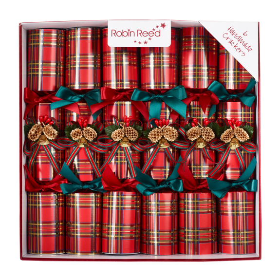 Crackers Navidad tartán campanita- pack 6 uds.