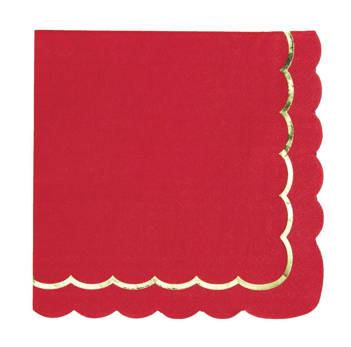 Servilletas grandes rojas festoneadas- pack 16 uds.