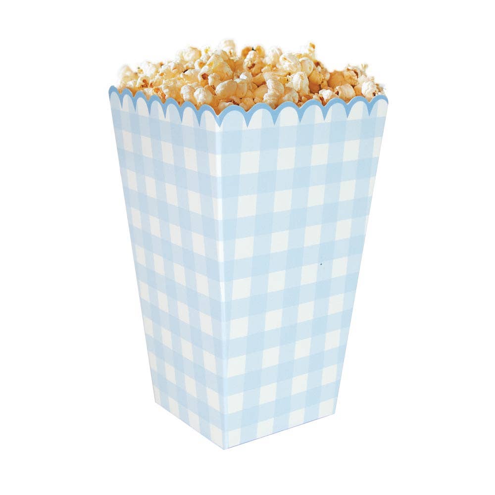 Caja de palomitas vichy celeste- pack 8 uds.