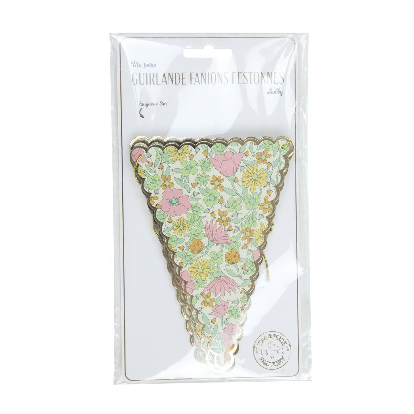 Guirnalda de banderines flores