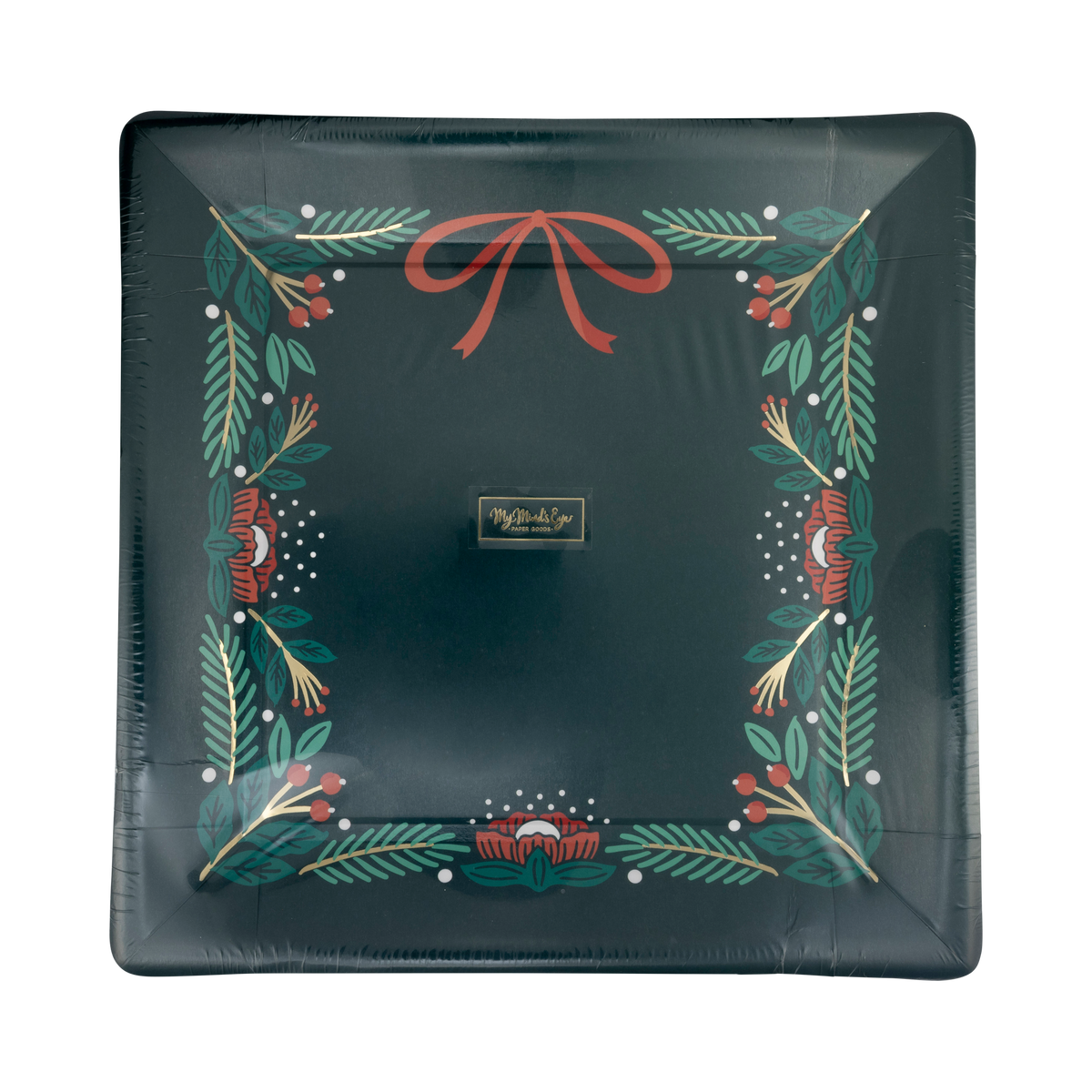 Plato cuadrado Navidad- pack 8 uds.