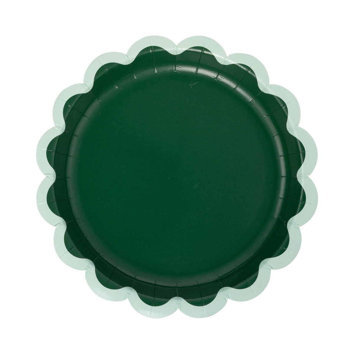 Plato pequeño verde y rojo festoneados-pack 8 uds.