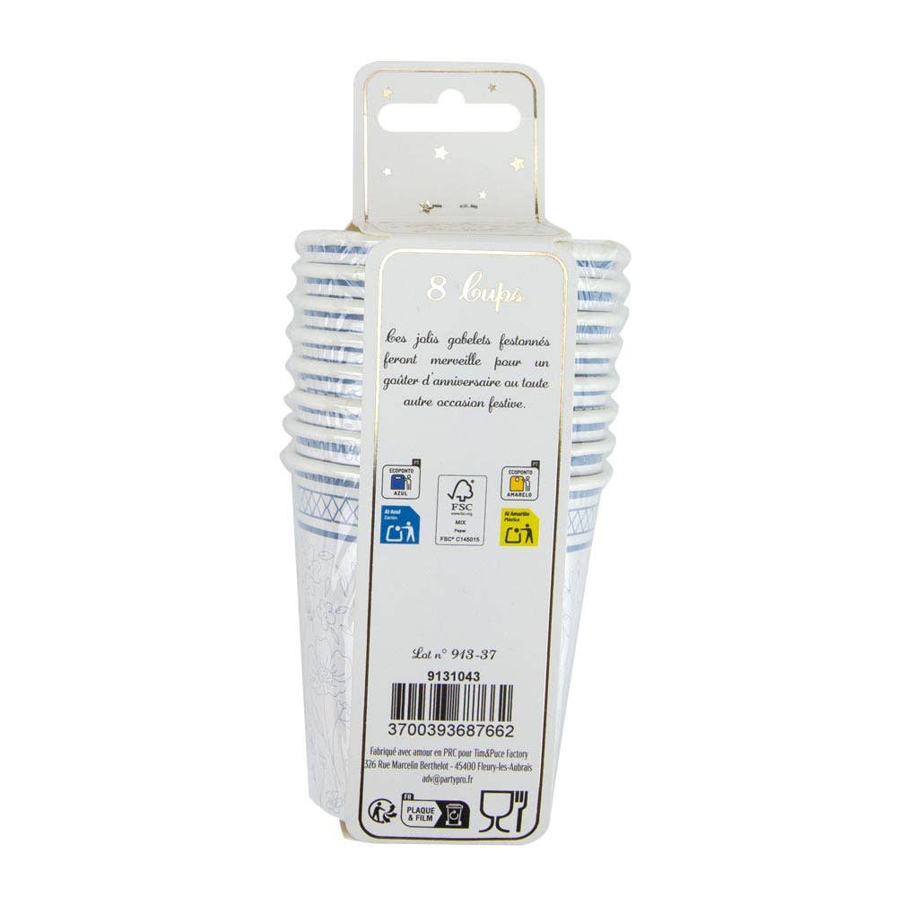 Vasos flores axules- pack 8 uds.