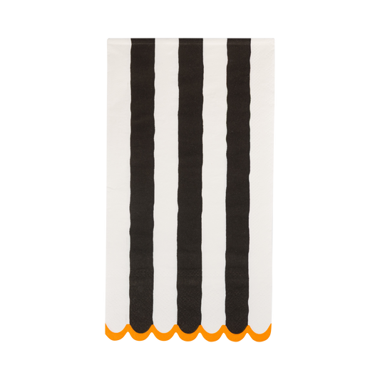 Servilleta rectangular Rayas Negras y Crema- pack 18 uds.