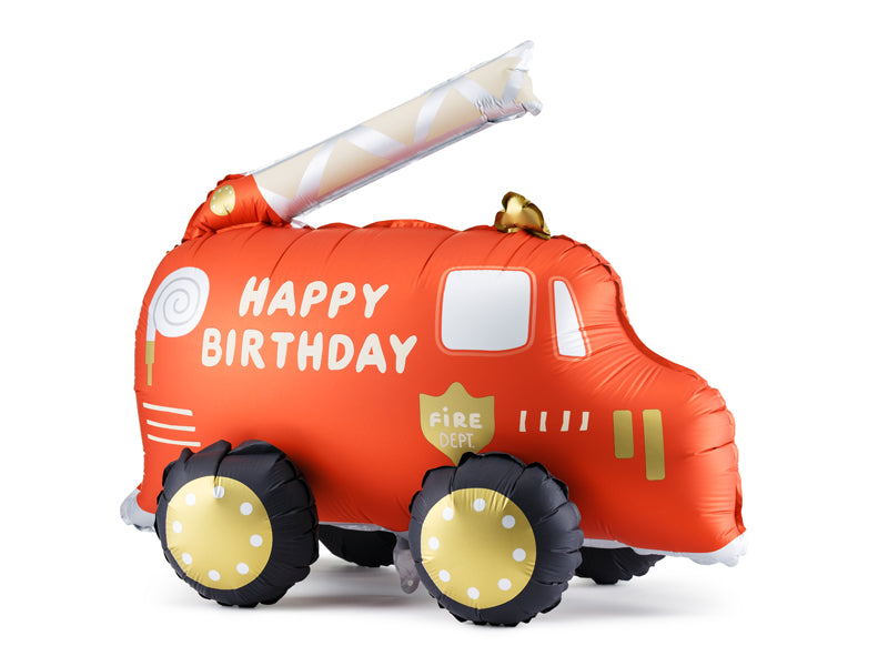 Globo foil camión de bombreros -Happy Birthday- para inflar con aire