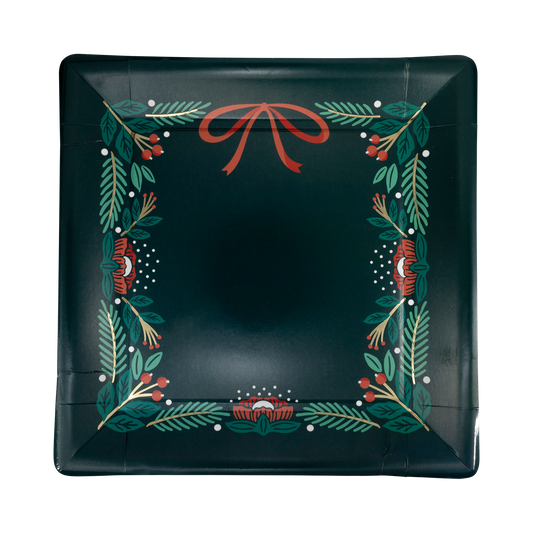 Plato cuadrado Navidad- pack 8 uds.
