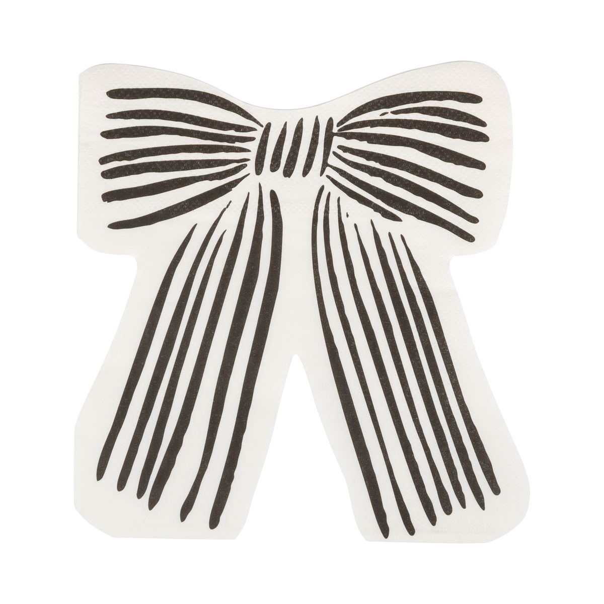 Servilleta con forma de lazo a rayas negro y crema- pack 24 uds.