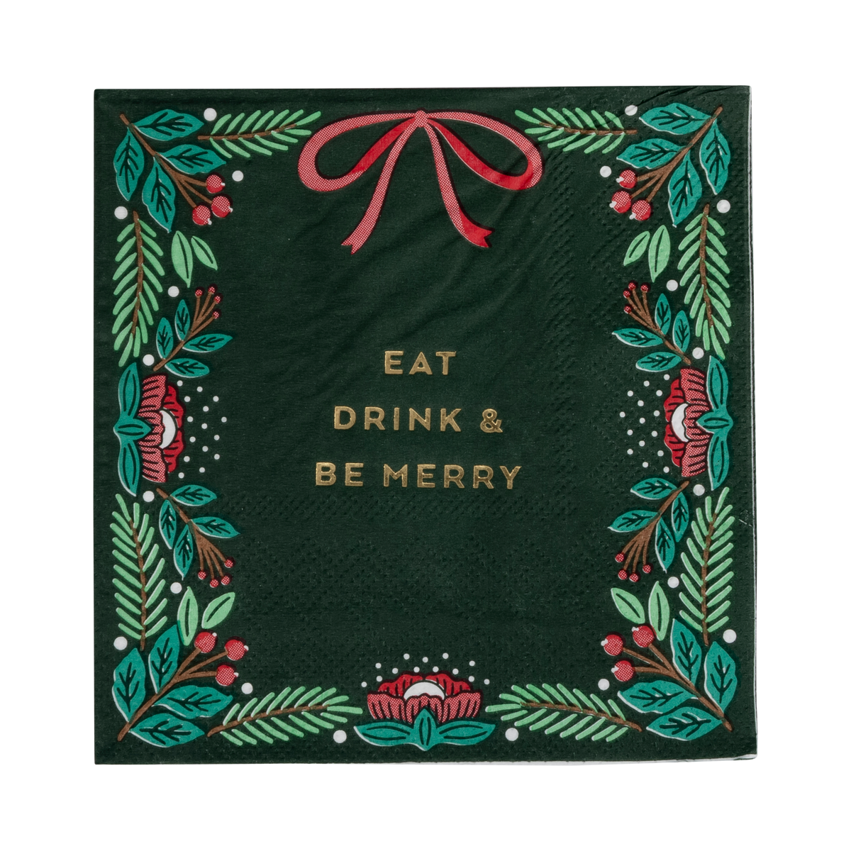 Servilleta Navidad -Eat Drink & Be Merry- pack 24 uds.