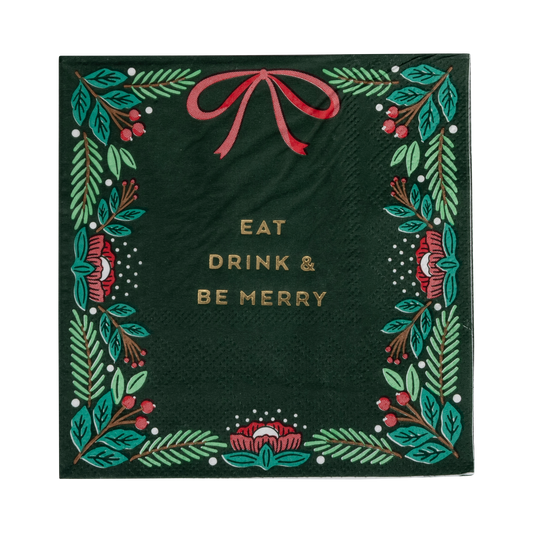 Servilleta Navidad -Eat Drink & Be Merry- pack 24 uds.