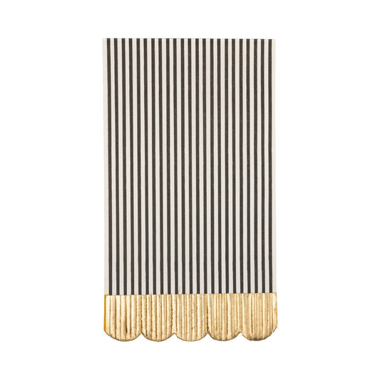 Servilleta rectangular Rayas Negras y Crema- pack 18 uds.
