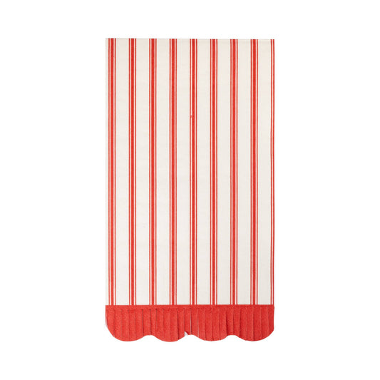 Servilleta rectangular rayas rojo y blanco- pack 24 uds.
